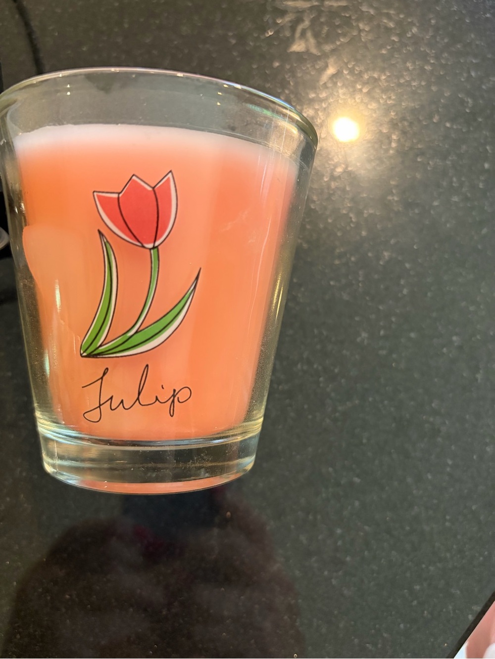 Pink Candle in glass holder